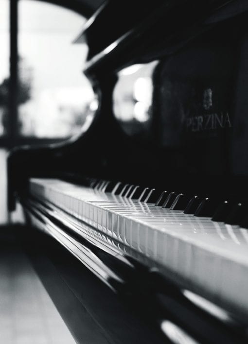 Piano keys close up before a professional piano removal
