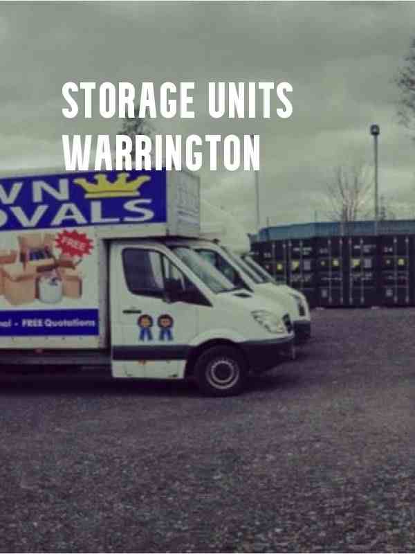 Secure storage units at Crown Removals on Kerfoot Street, Warrington